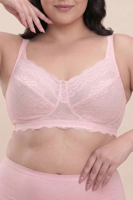 Zivame Forever Yours True Curv Double Layered Non Wired Full Coverage Super Support Bra - Rose Quartz — image 5